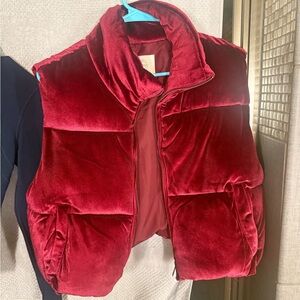 Red Velvet Puffer Vest